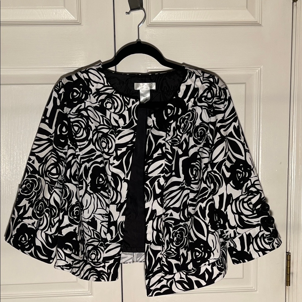 Black and White Floral Jacket